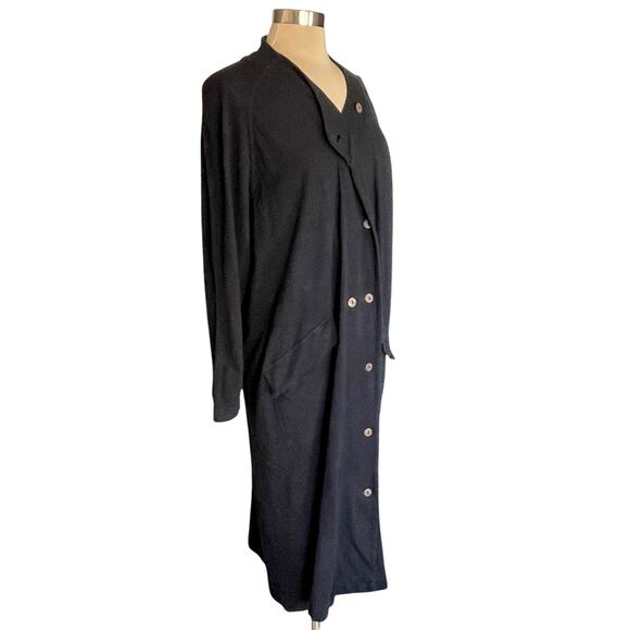Intimately Free People Until Now Maxi Cardigan Black Knit Sz M Oversized Casual - Picture 6 of 13